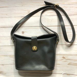 Vintage Coach Nottingham Black Leather Binocular Crossbody Shoulder Bag